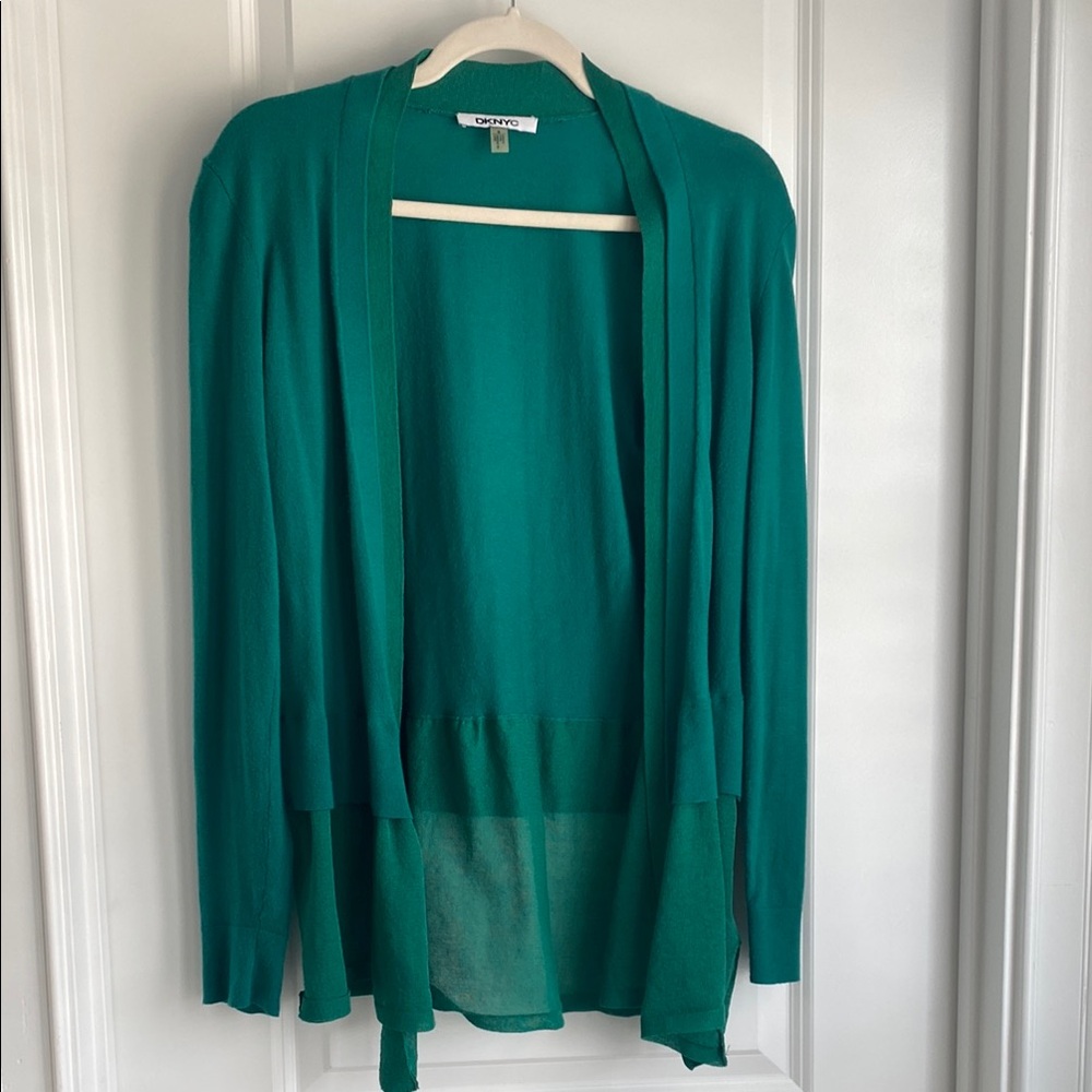 DKNYC Green Knit Cardigan Sweater